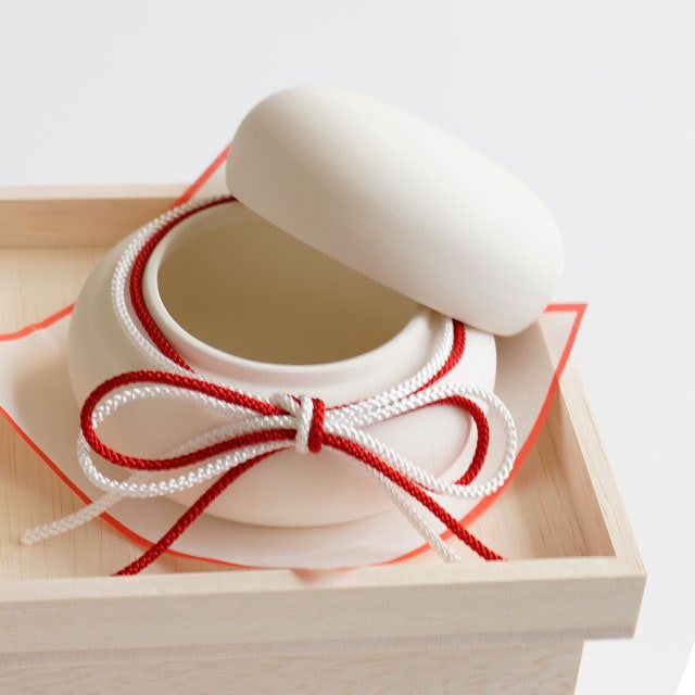 京ちりめん橙付き　とうきの鏡餅飾り 小（木箱タイプ）日本製