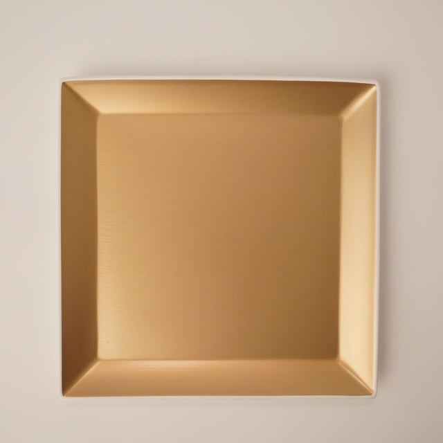 越前塗　スクウェアプレートＬ　シャンパンゴールド