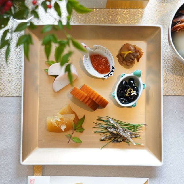 越前塗　スクウェアプレートＬ　シャンパンゴールド