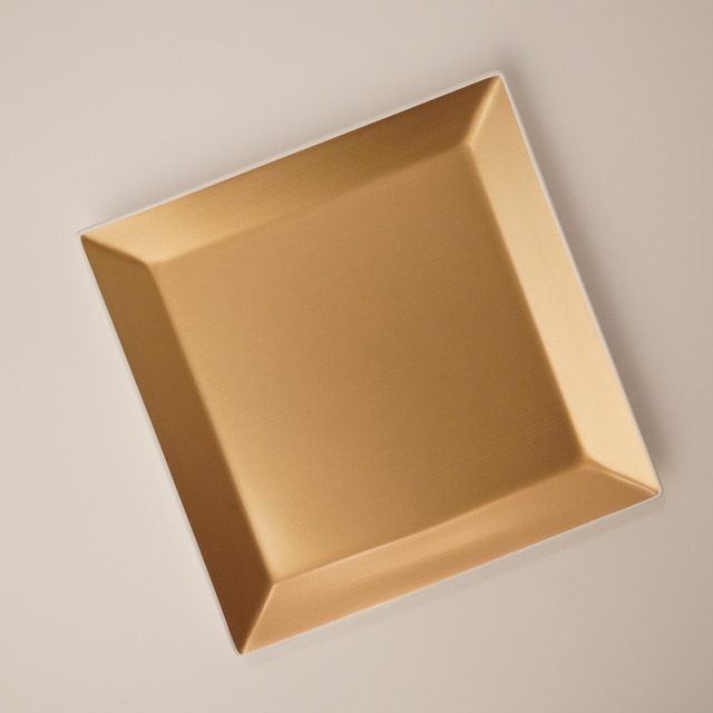 越前塗　スクウェアプレートＭ　シャンパンゴールド