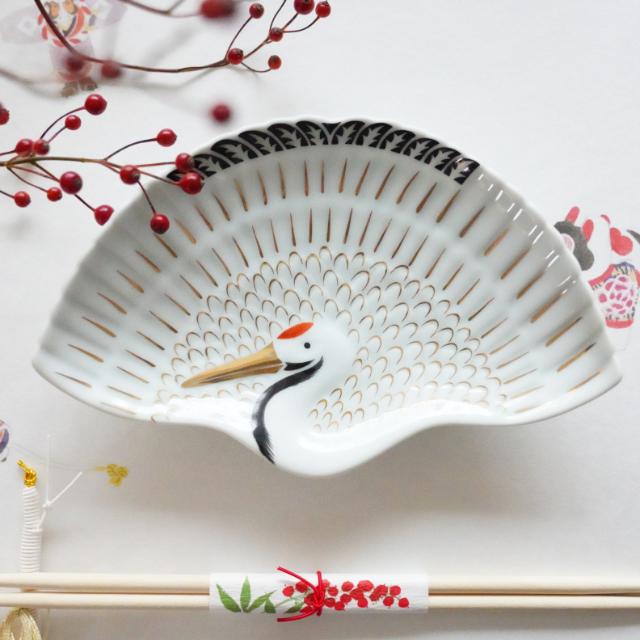 有田焼　錦鶴絵鶴型銘々皿