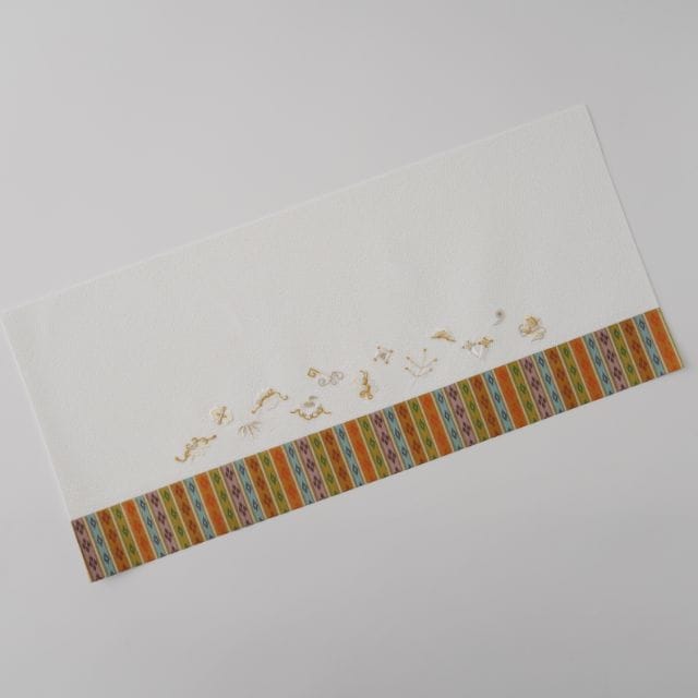 金銀宝尽くし　ランチョンマット　ホワイト　47×21.5ｃｍ　FOURGRACEオリジナル