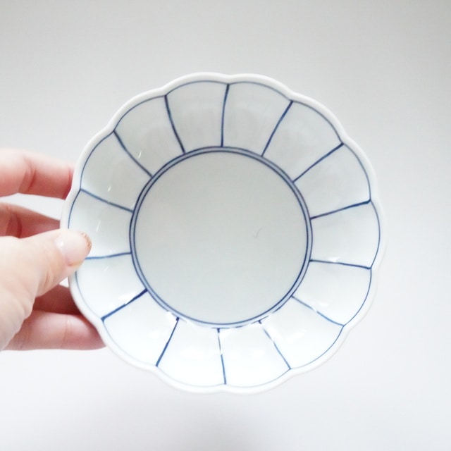 有田焼手描き・ 有田焼 福泉窯 手描き 染付丸紋芙蓉 高台鉢 単品 | ARITAYAKI STORE