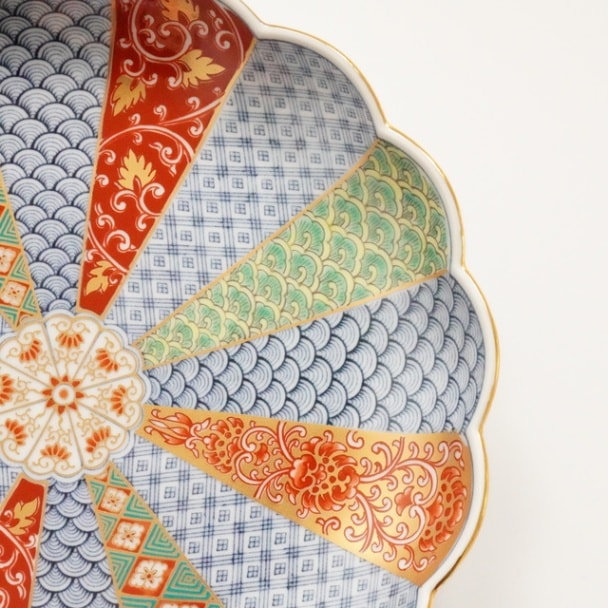 波佐見焼　菊割花地紋　5号取皿