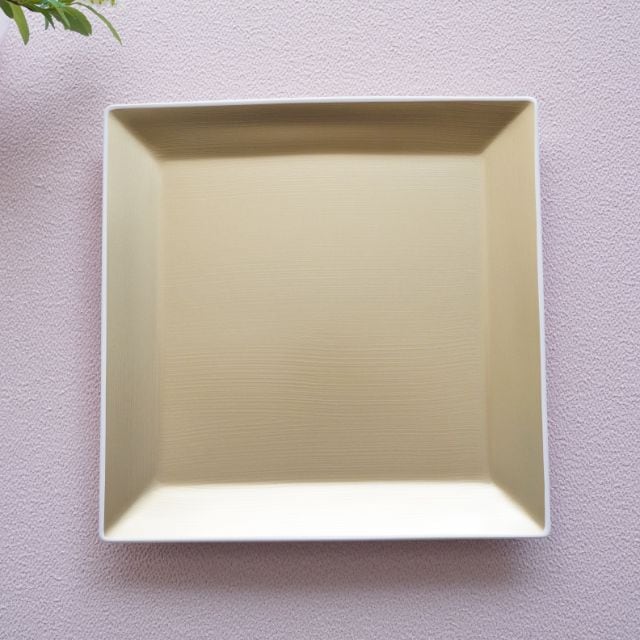 越前塗　スクウェアプレートＭ　撫子シャンパンゴールド