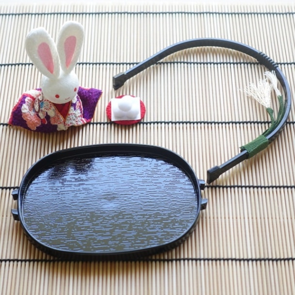 かご付き兎お月見