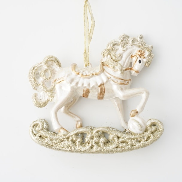 ホワイトロッキング　ホースオーナメント