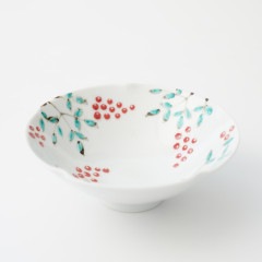 伊万里焼 染錦南天文 五方押鉢 ｜ 四季折々のおしゃれな和食器通販