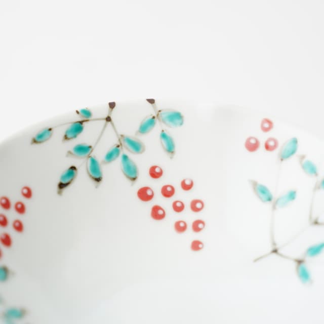 伊万里焼 染錦南天文 五方押鉢 ｜ 四季折々のおしゃれな和食器通販