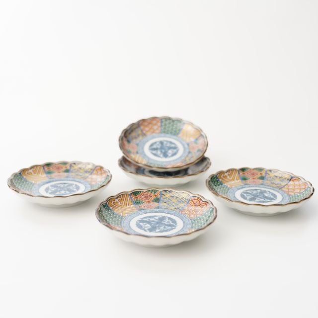 花凛　染錦祥瑞 小皿揃　5枚セット