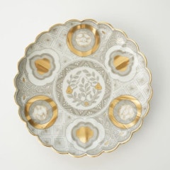 波佐見焼 昴 18cmプレート グレーゴールド ｜ 四季折々のおしゃれな和