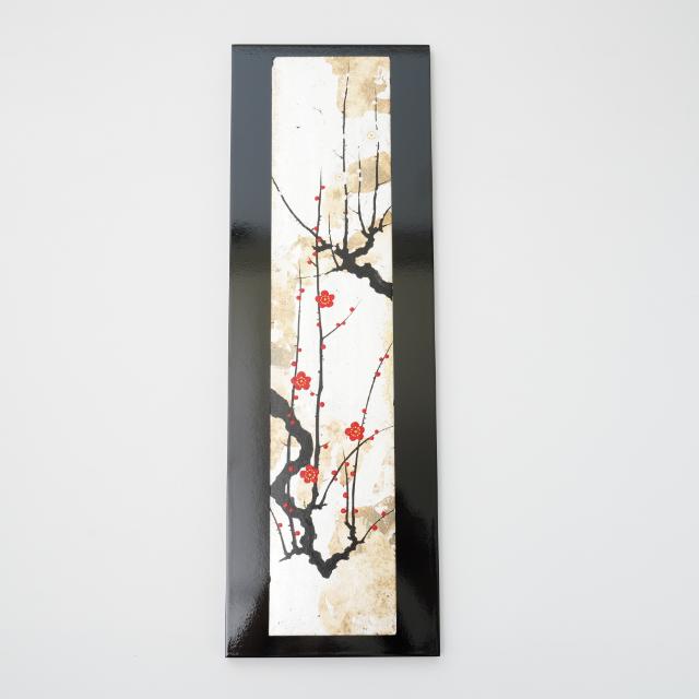 【早割/10月お届け】継ぎ箔　月下　塗板飾　梅