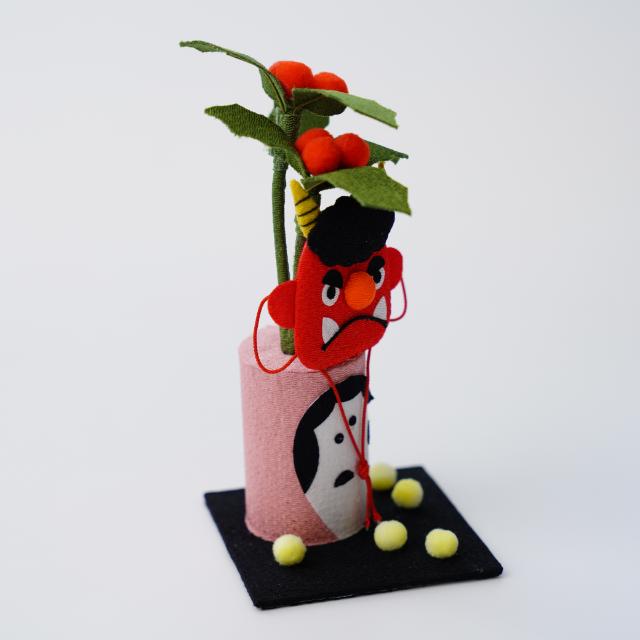 京ちりめん　手作り飾り　如月