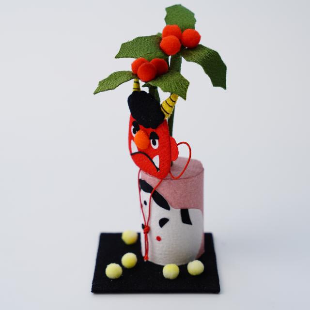 京ちりめん　手作り飾り　如月