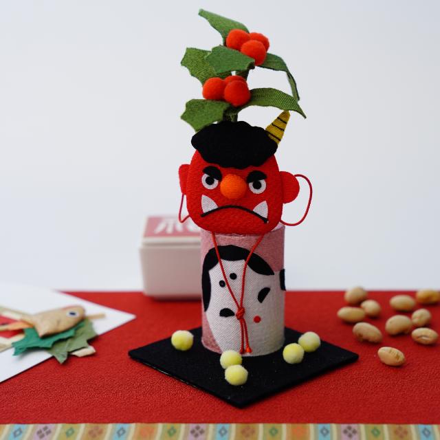 京ちりめん　手作り飾り　如月