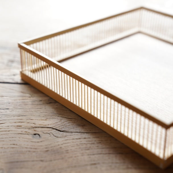 白竹千筋盛器・正角（8寸）