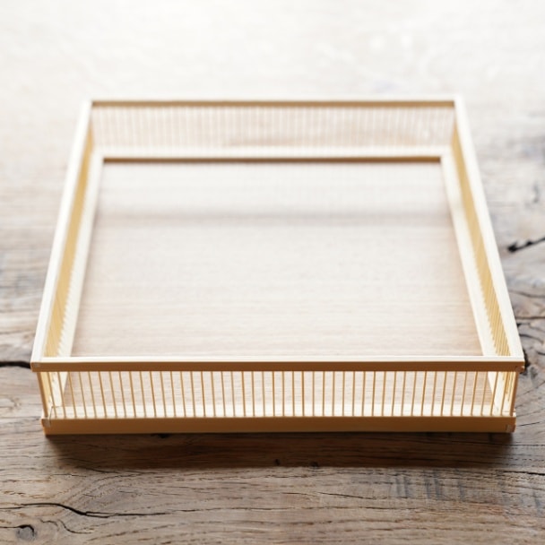 白竹千筋盛器・正角（8寸）