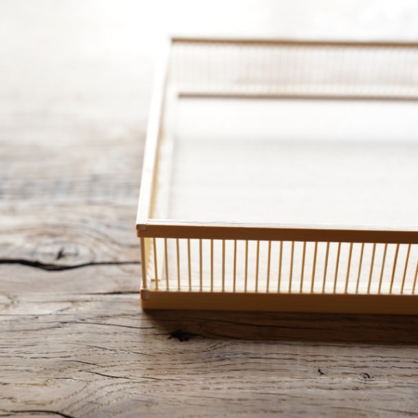 白竹千筋盛器・正角（8寸）