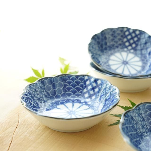 和食器 小鉢 5客セット 花柄 染付 染付祥瑞 小鉢 5点セット ｜ 四季折々のおしゃれな和食器通販サイト