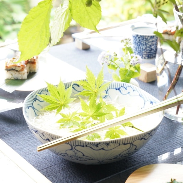 そうた窯　有田焼　染付花弁紋　7.5寸ボウル