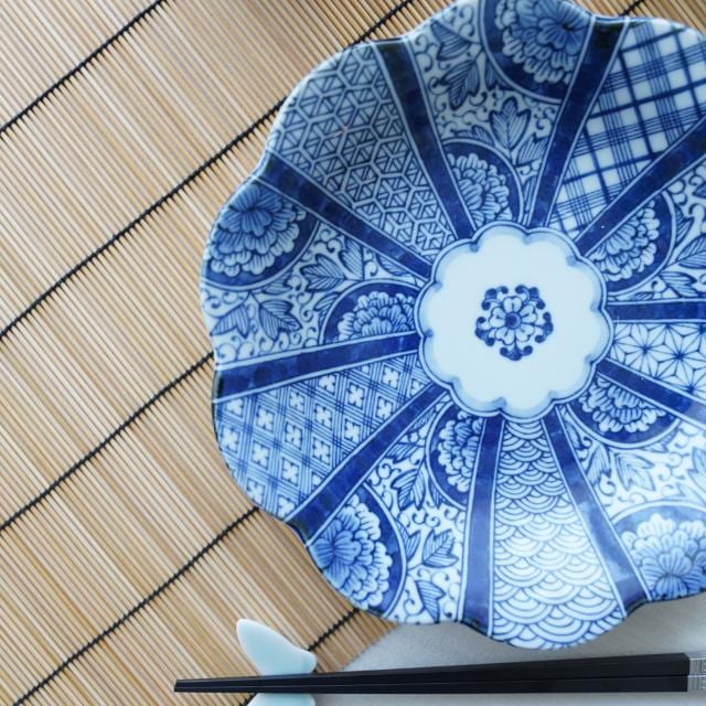 藍hana 21.5cm深皿 5枚セット/美濃焼 ｜ 四季折々のおしゃれな和食器