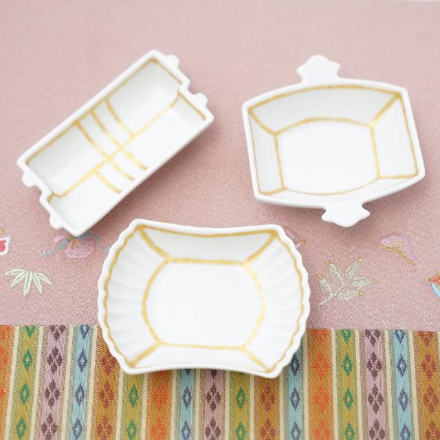 伊万里焼　雲母金線　宝尽くし豆鉢　3点セット　FOURGRACEオリジナル