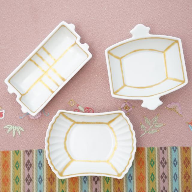 伊万里焼　雲母金線　宝尽くし豆鉢　3点セット　FOURGRACEオリジナル