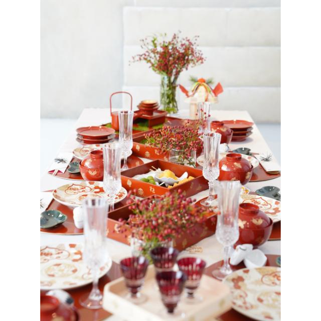 【11月中お届け】輪花　7寸丸鉢　赤