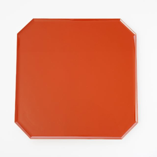 【11月中お届け】隅切膳　柿朱渕金　FOURGRACEオリジナル