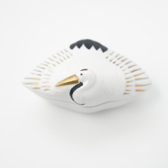 有田焼　染錦舞鶴蓋付珍味