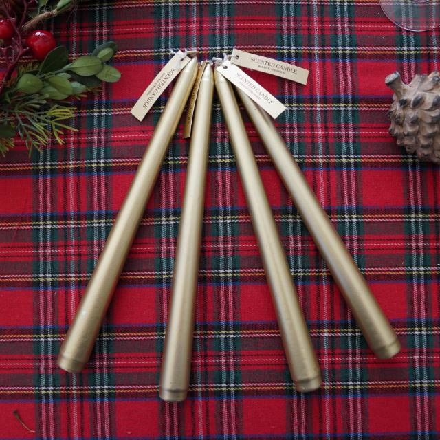 キャンドル　４本入り　ゴールド