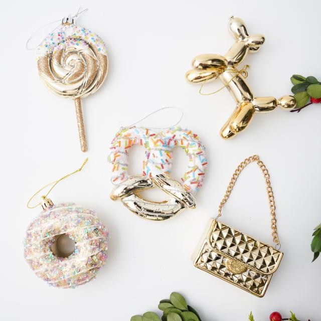 【11月末お届け】クリスマスオーナメント　ゴールド　5種類セット