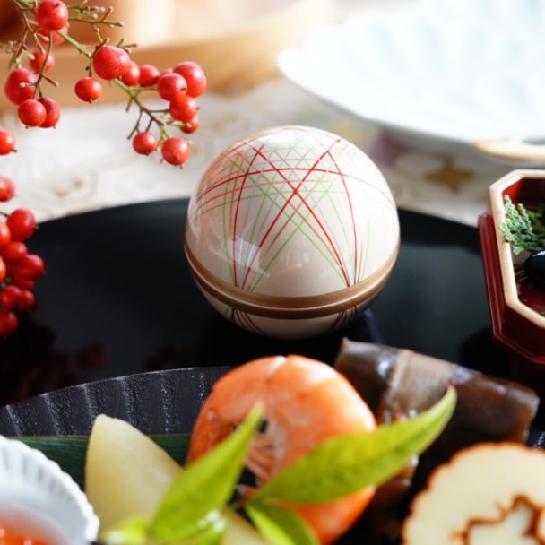 球珍味　手まり柄内金パール　白　FOURGRACEオリジナル