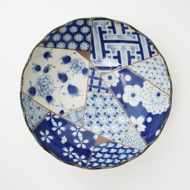 A903-2/青花菊華枝文/浅鉢揃/小鉢/飾鉢/銘々皿/5客/ A903-2/青花菊華枝文/浅鉢揃/小鉢/飾鉢/銘々皿/5客/