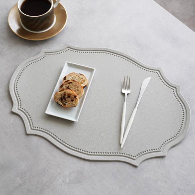 オーバルランチョンマット　グレー