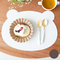 リバーシブル ベア ランチョンマット for kids ホワイト/ブラウン