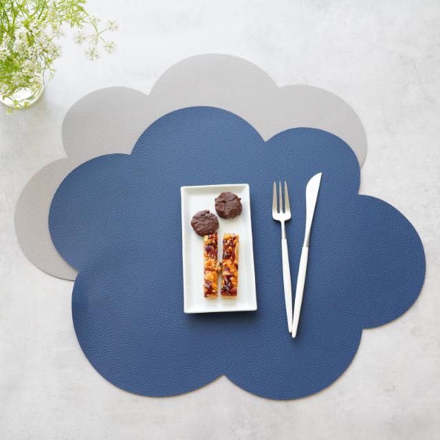 リバーシブル　雲　ランチョンマット for kids ネイビー/グレー