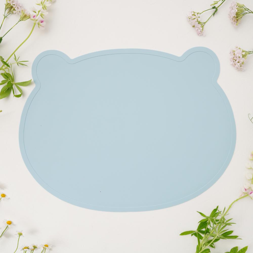 【アウトレット】シリコンマット　ベア　ランチョンマット　ブルー