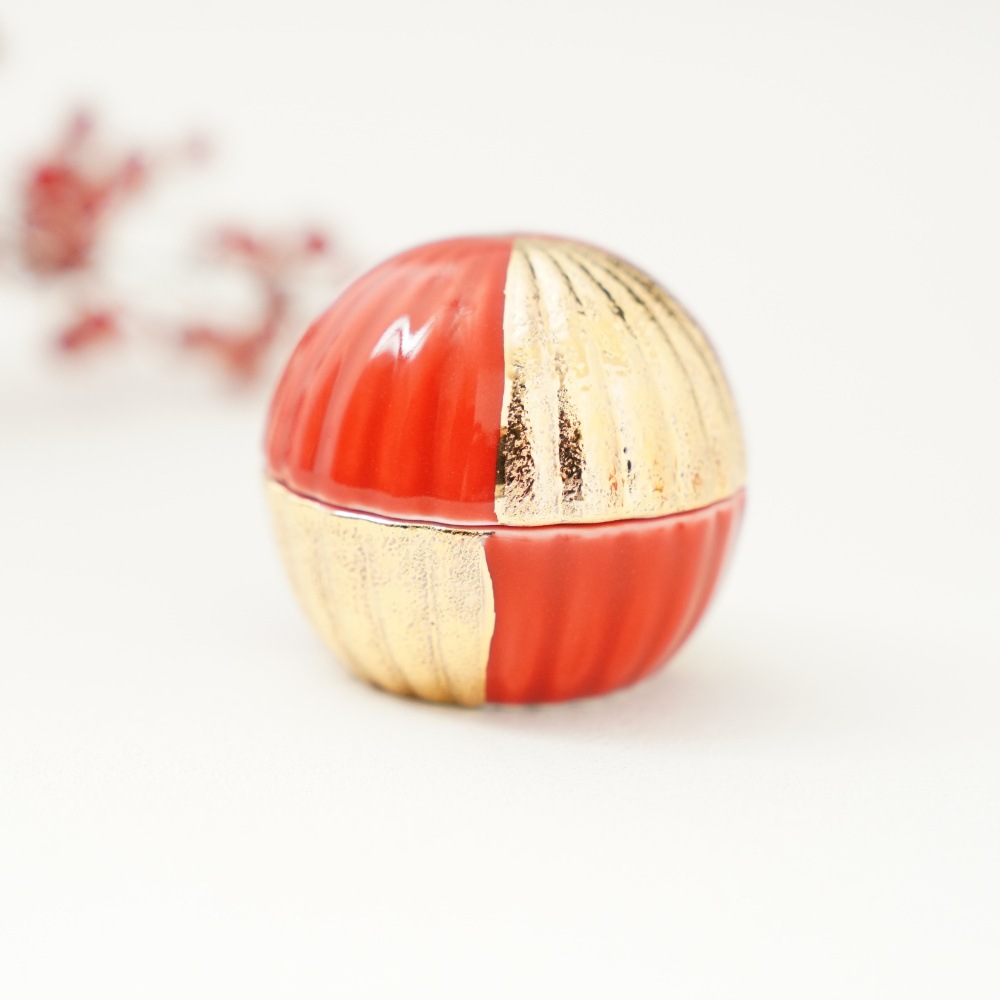 有田焼　りんか珍味　赤金市松