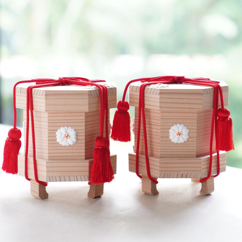 杉 菊柄 貝桶 2点セット