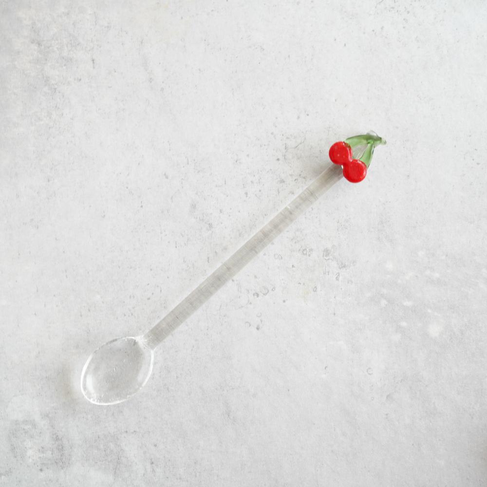 フルーツモチーフガラススプーン（チェリー）