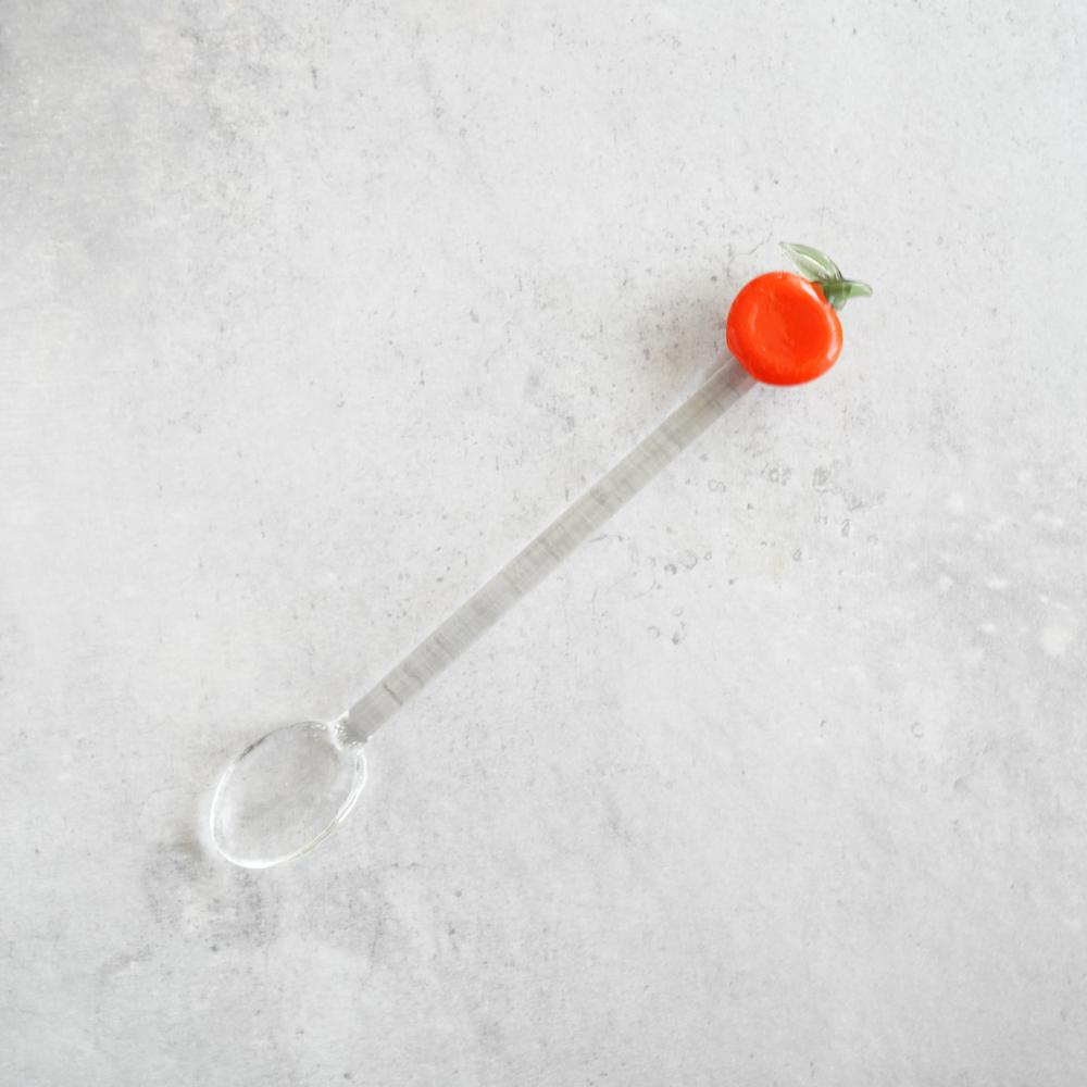 フルーツモチーフガラススプーン（アップル）