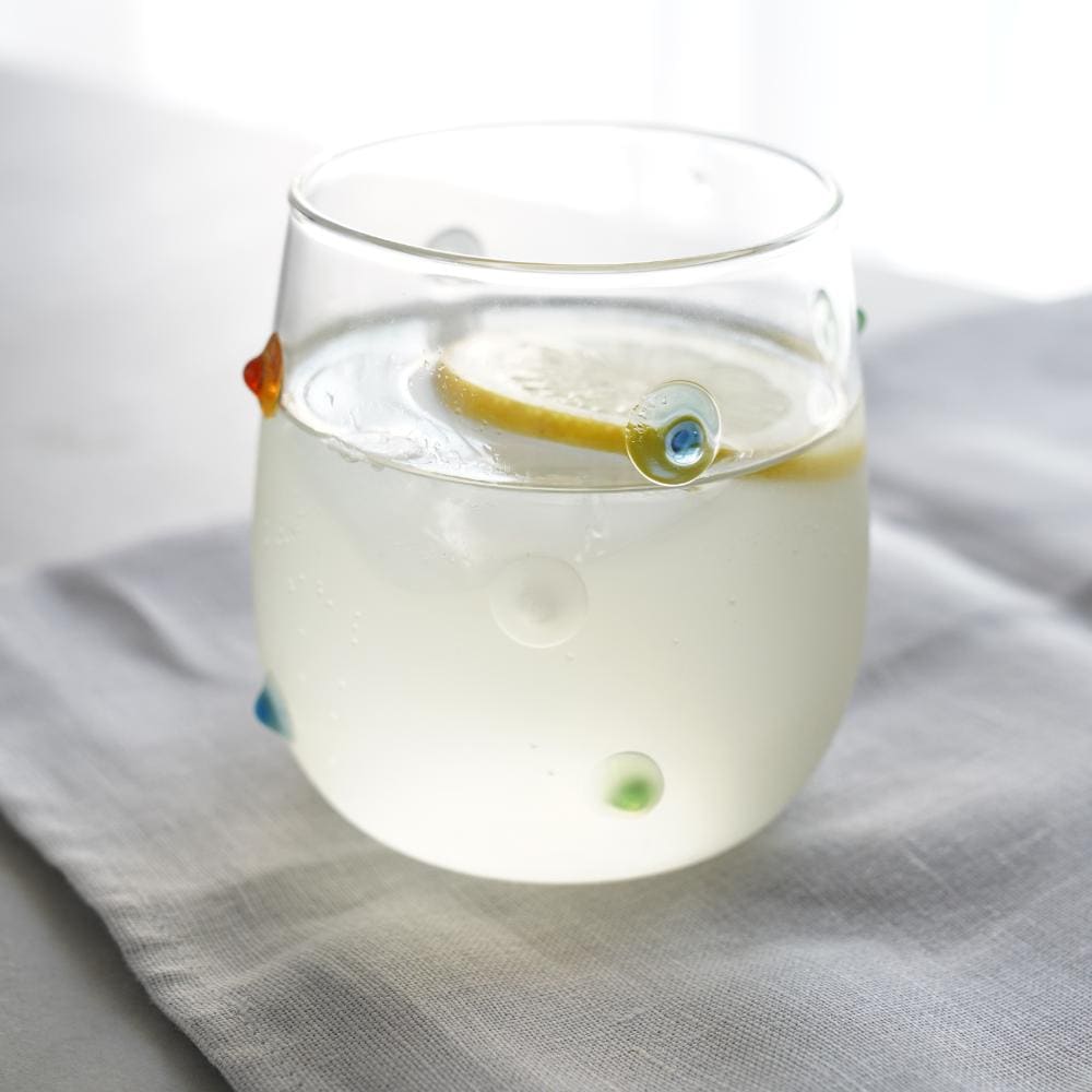 3DドットガラスタンブラーA　（ブルー・グリーン・ホワイト・アンバー）