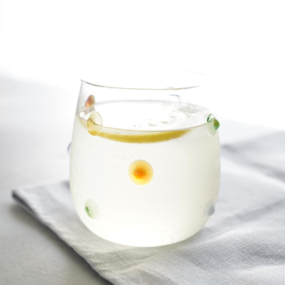 3DドットガラスタンブラーB（パープル・グリーン・イエロー・アンバー）