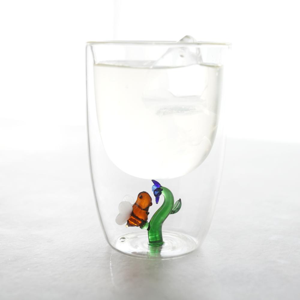 ダブルウォールグラスタンブラー（ミツバチ）