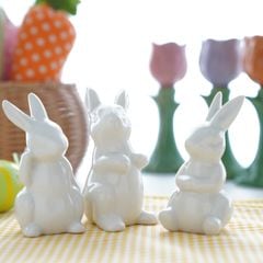 うさぎ☆　浜学園　小４セット 白のお飾りうさぎ3点セット ｜ 四季折々のおしゃれな和食器通販サイト