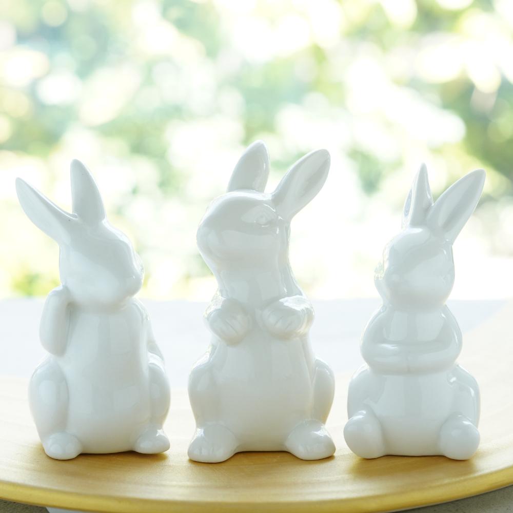 白のお飾りうさぎ3点セット