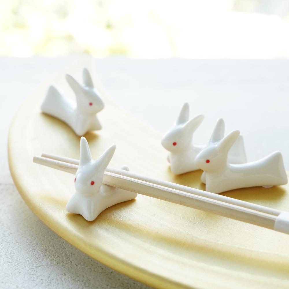 白のお飾りうさぎ2点セット ｜ 四季折々のおしゃれな和食器通販サイト