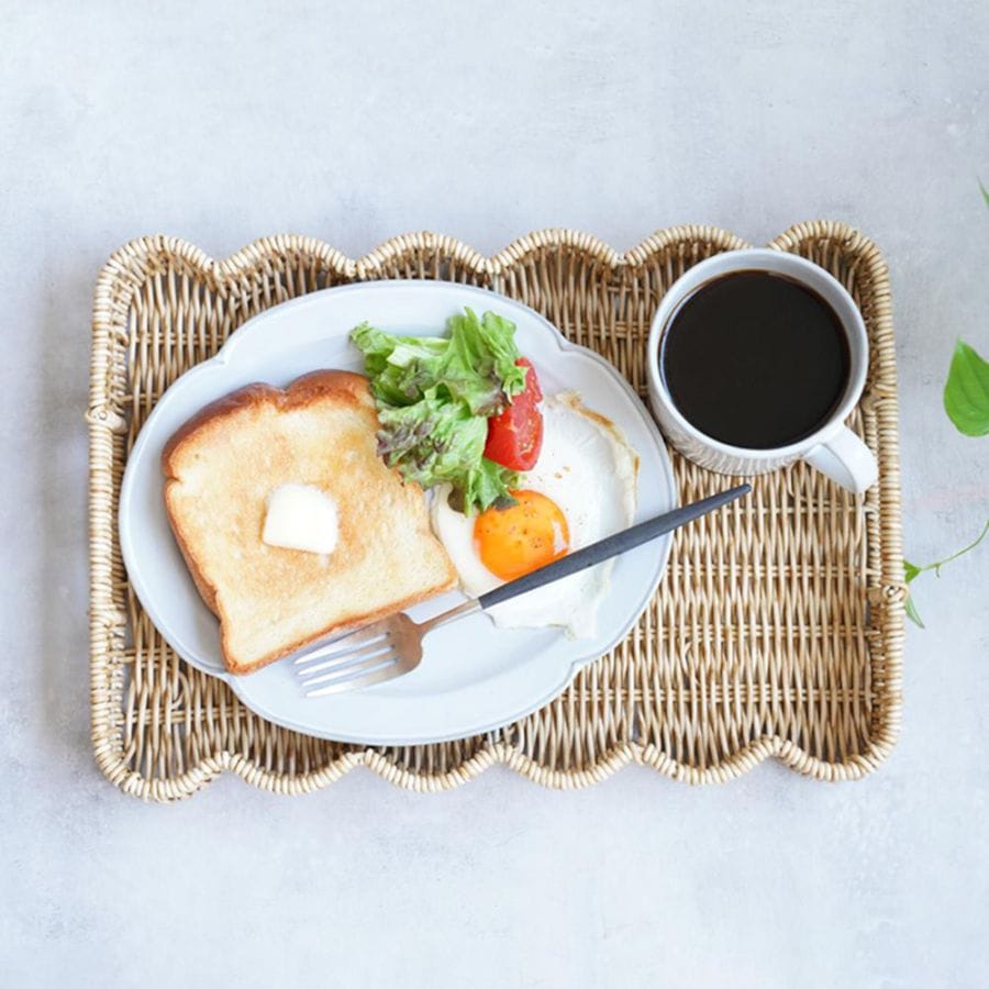 洗えるスカラップトレイ　30.5cm