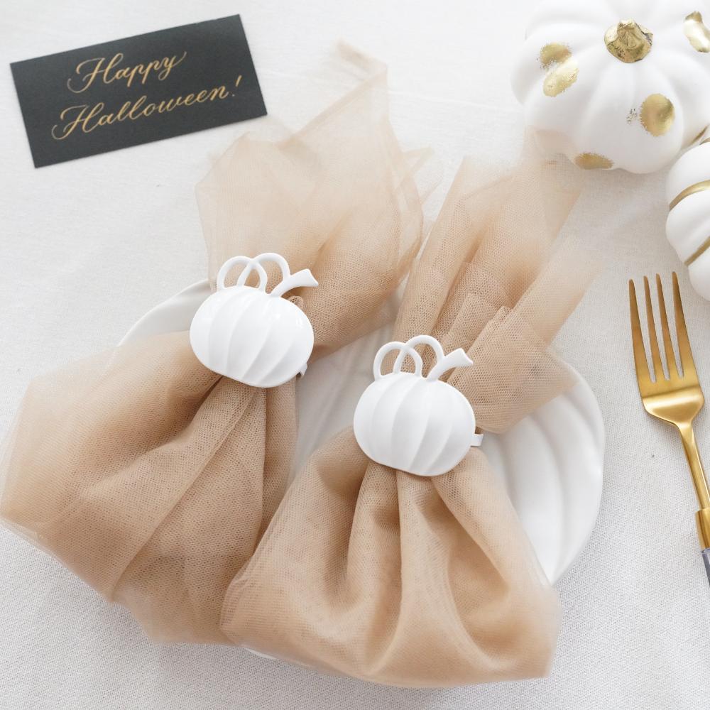 《2点セット》ホワイトパンプキン ナプキンリング
